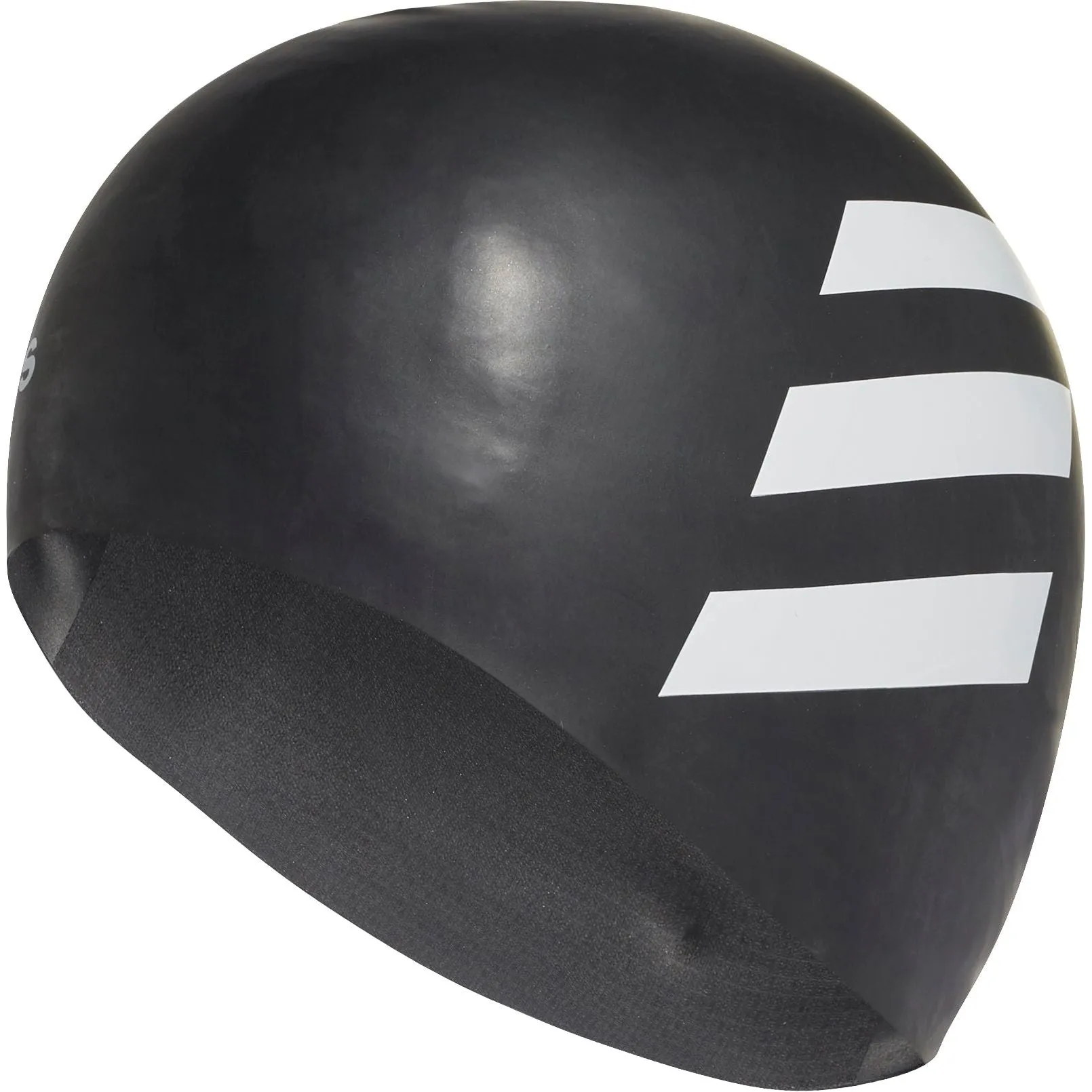 adidas Silicone 3 Stripe Swimming Cap - Black