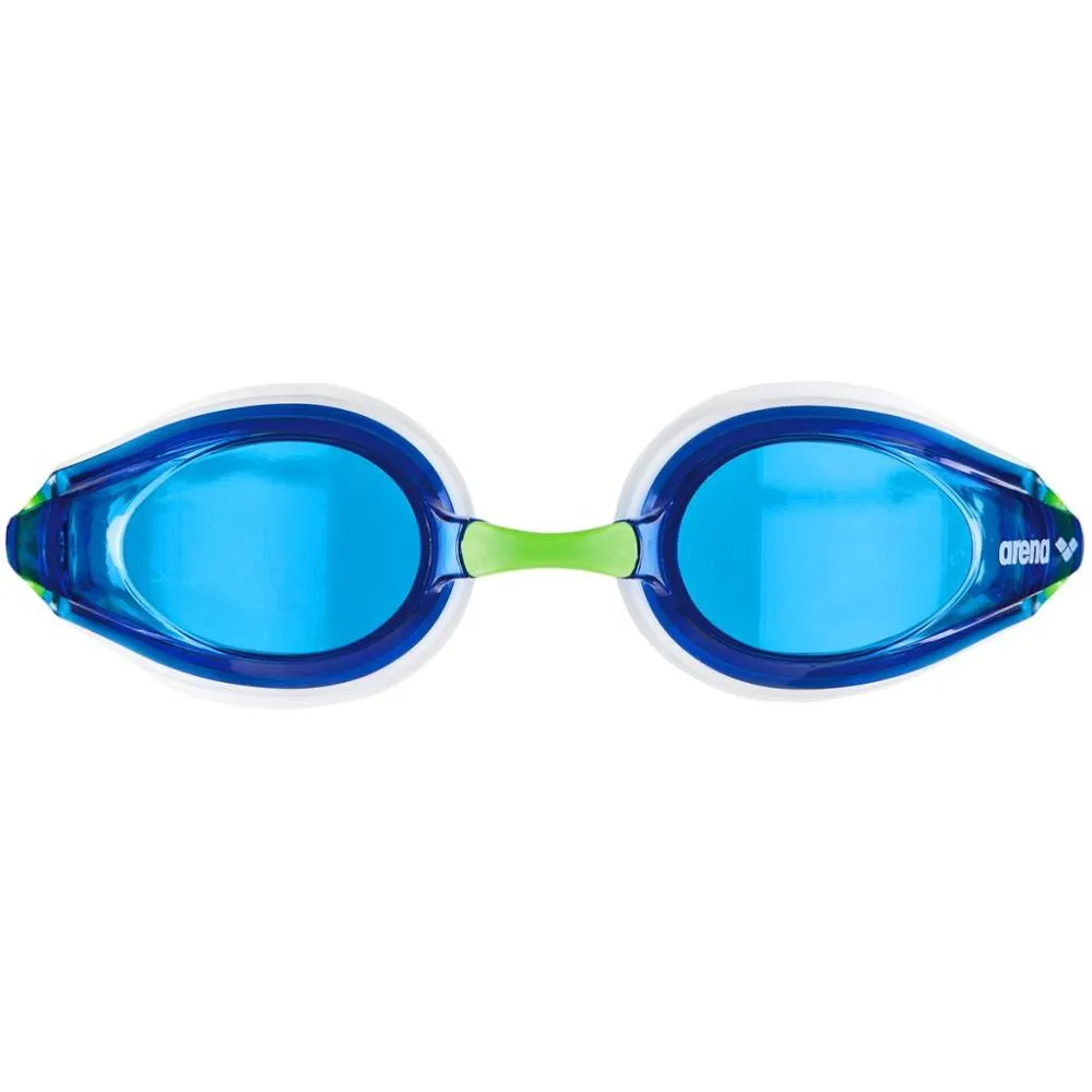 ARENA Adult Tracks Swimming Goggle (White/Green/Blue)