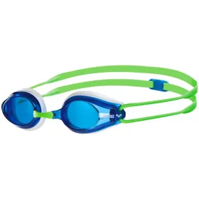 ARENA Adult Tracks Swimming Goggle (White/Green/Blue)