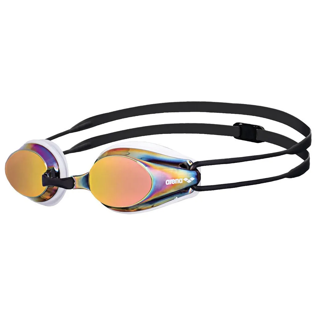 Arena Tracks Mirror Racing Goggle | White- Red Revo- Black