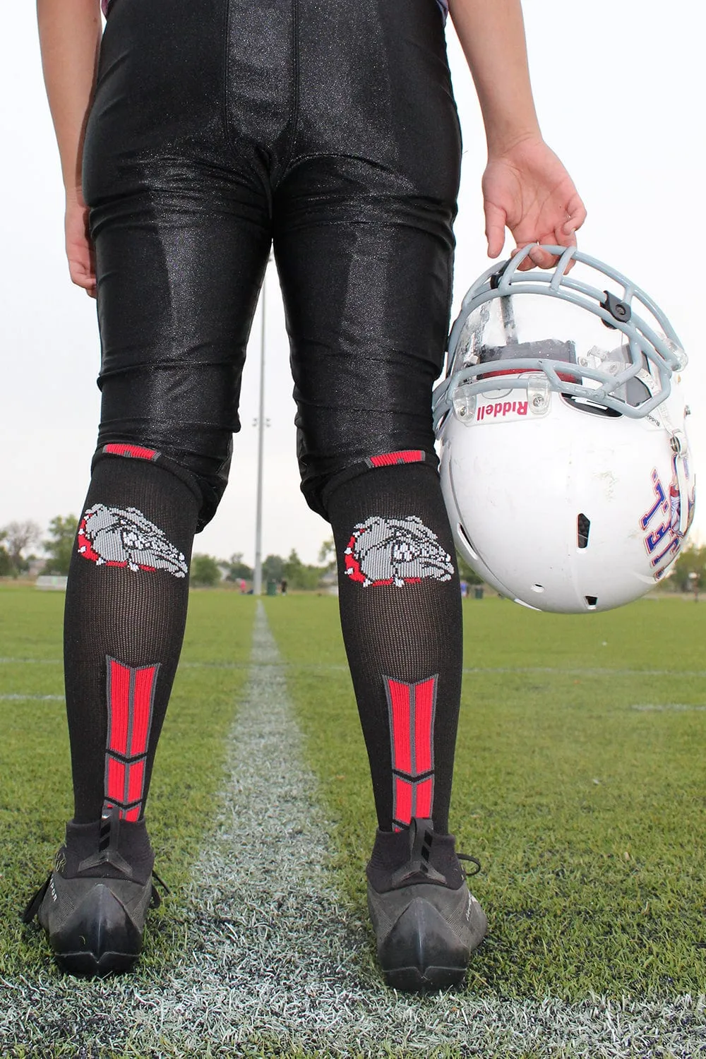 Bulldog Logo Over the Calf Socks