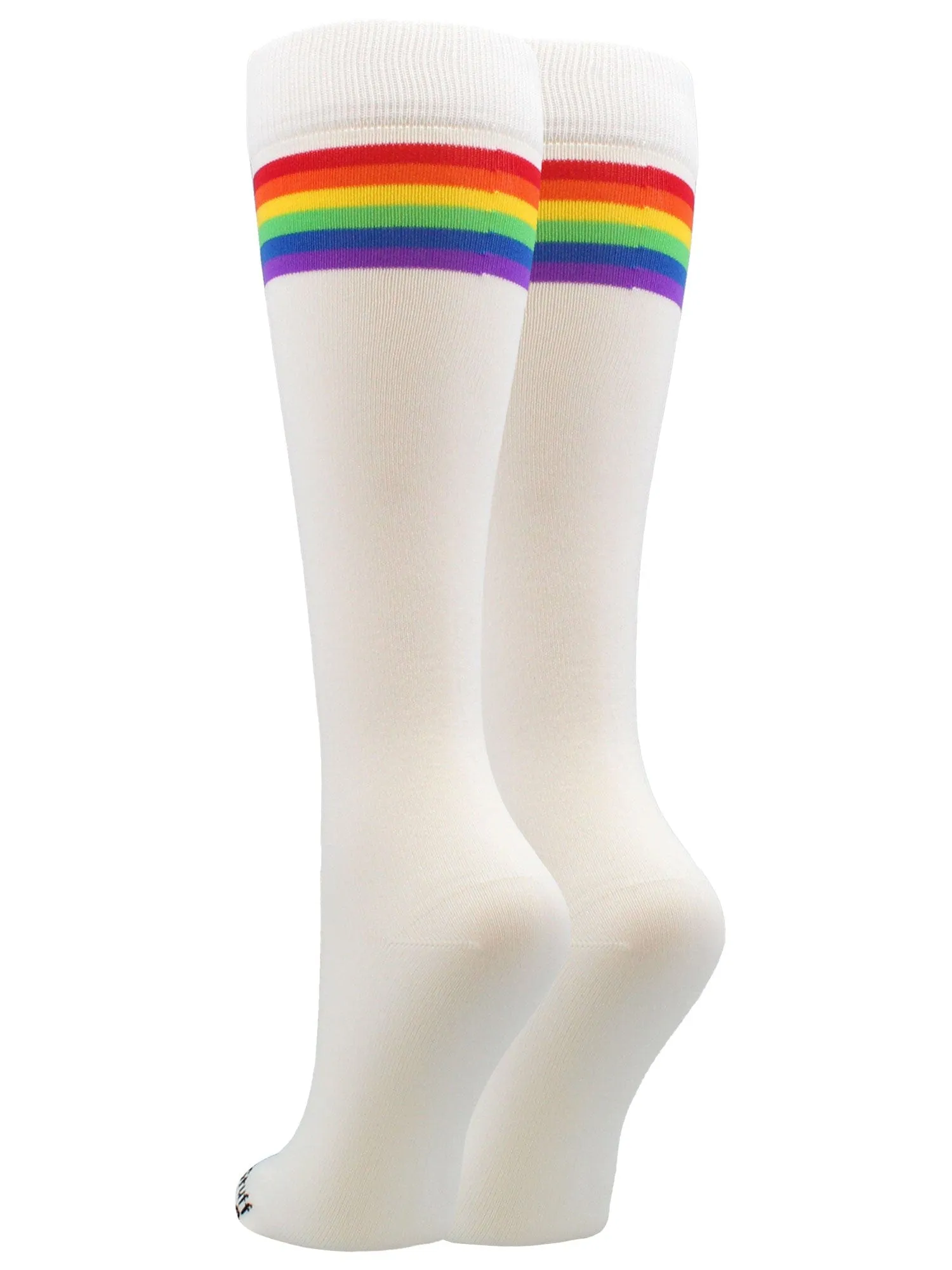 Crazy Retro Rainbow Socks with Stripes For Soccer Softball