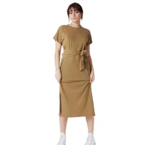 Fonda Twist Midi Dress by Komodo (Moss Green)