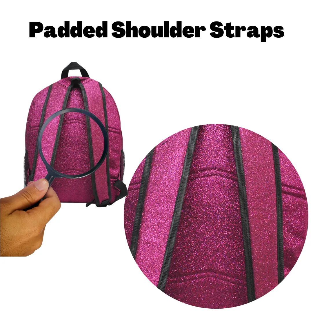 Hot Pink Glitter NGIL Canvas Backpack