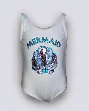 Mermaid sequined swimsuit with petals