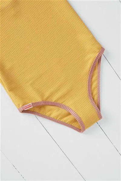 Ochre Ribbed Swimsuit