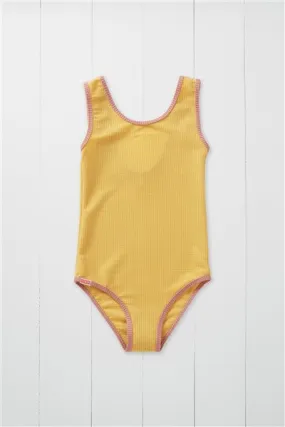 Ochre Ribbed Swimsuit