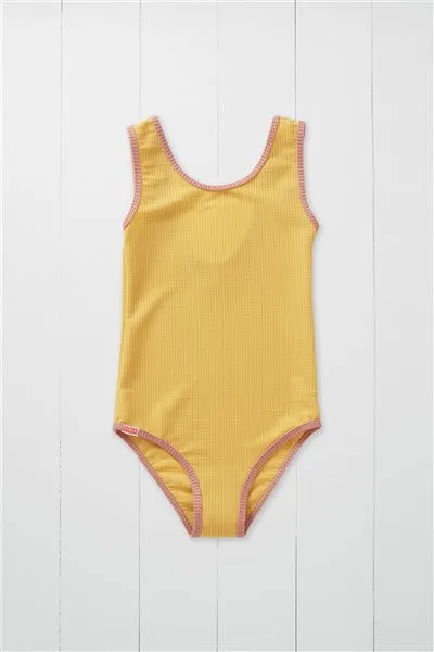 Ochre Ribbed Swimsuit