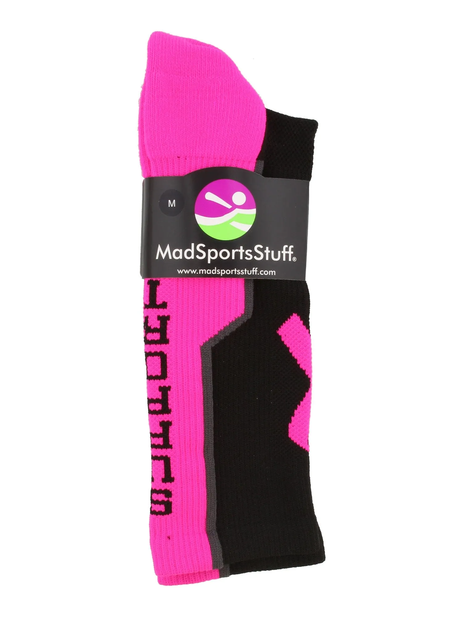 Pink Ribbon Breast Cancer Awareness Support Athletic Crew Socks