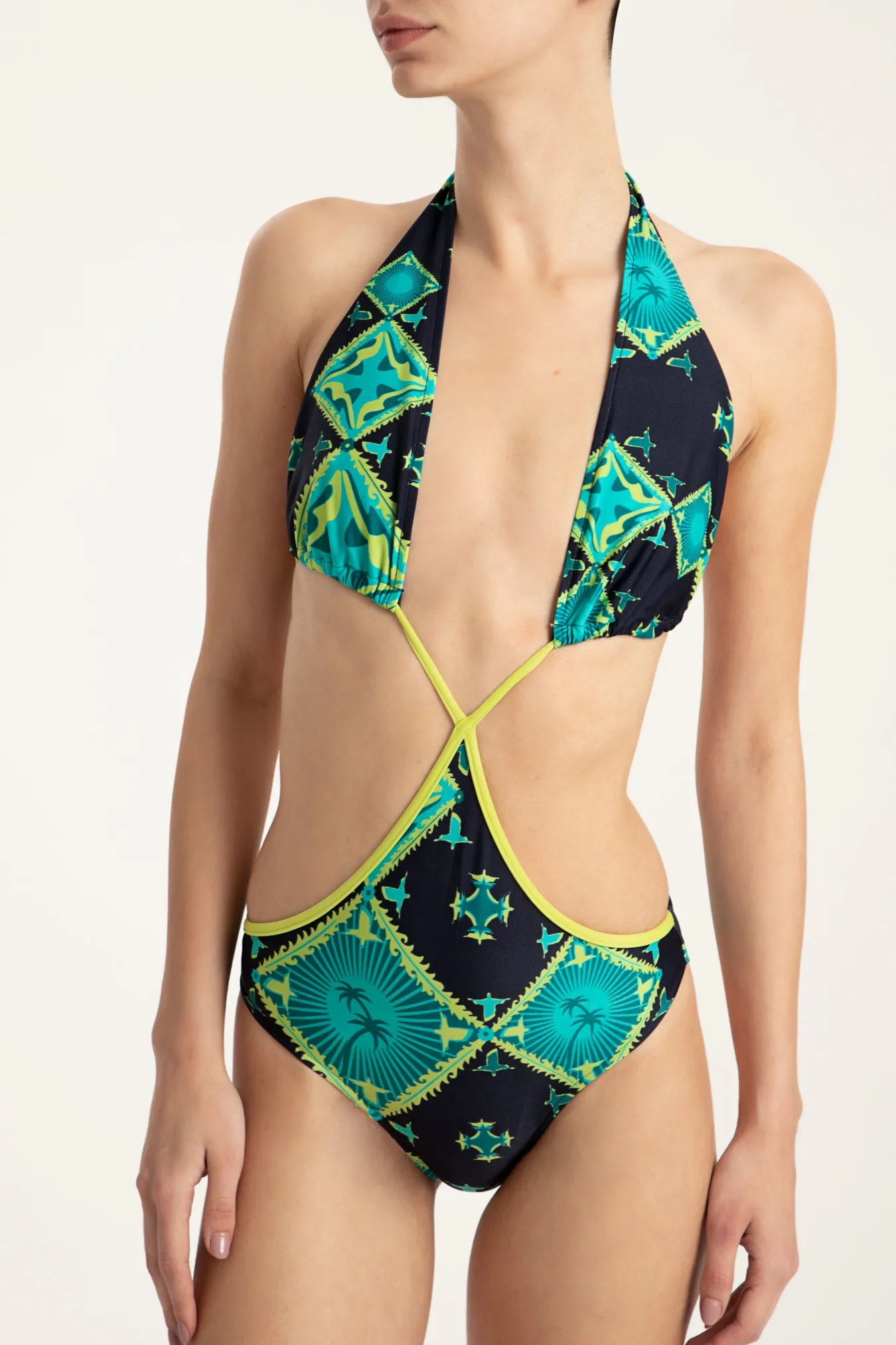 Rio Mosaic Cutting Details Swimsuit