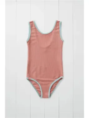 Rose Ribbed Swimsuit