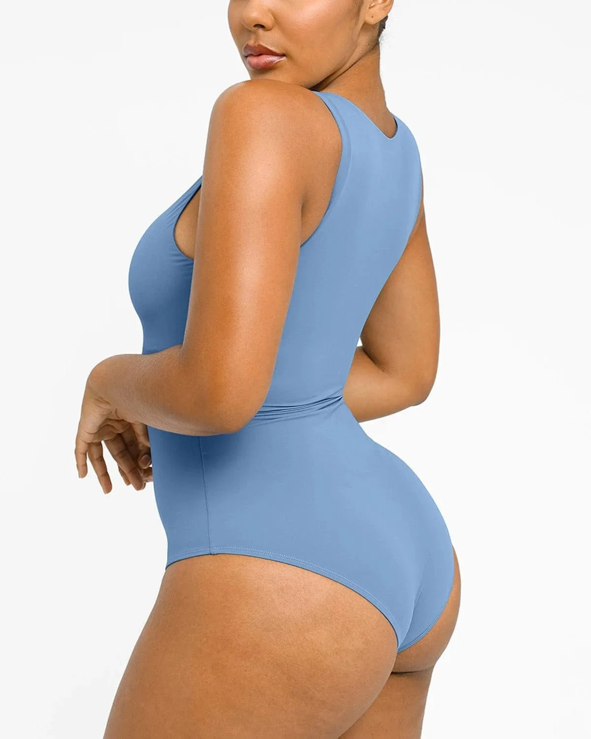 Smart Sculpt Plunge Zip Front Shaping Swimsuit