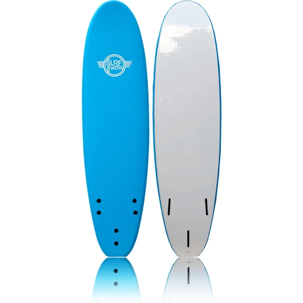 Surfworx Base Mini Mal 7ft 0 Soft Surfboard - Azure Blue